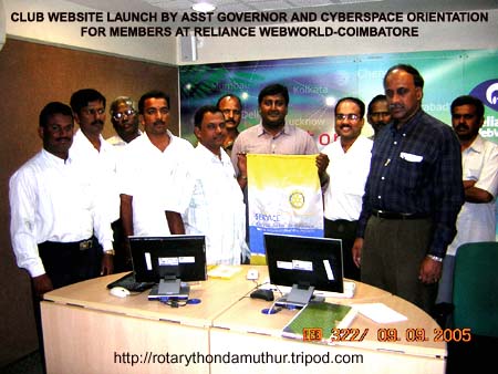 Clubwebsite  launched by AG. Rtn.Viswanathan